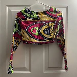Ankara Long Sleeved Crop Top